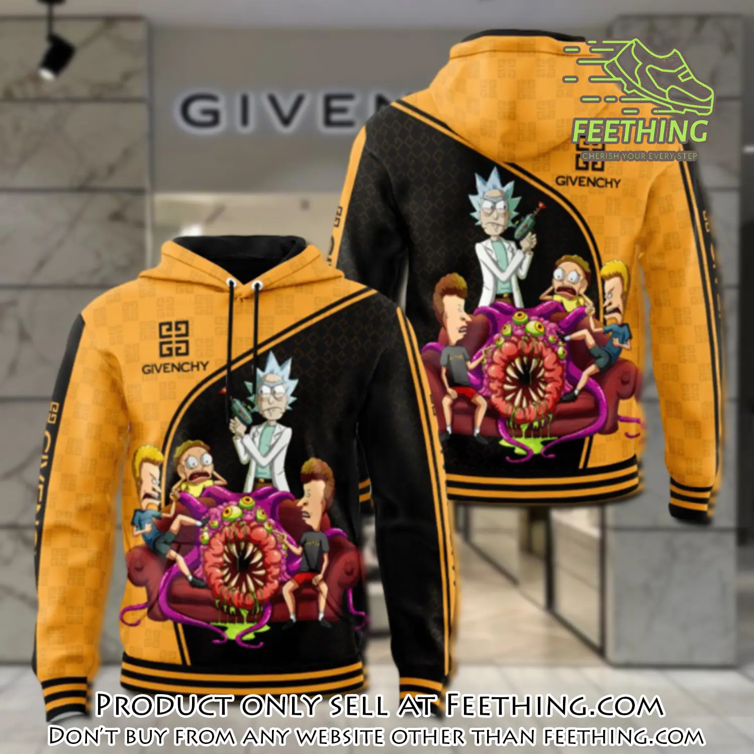 Givenchy rick and morty unisex hoodie luxury brand gifts  jh2010 ft4247308